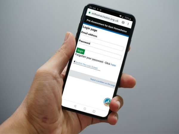 Kent Homechoice user testing pre-assessment and housing application forms